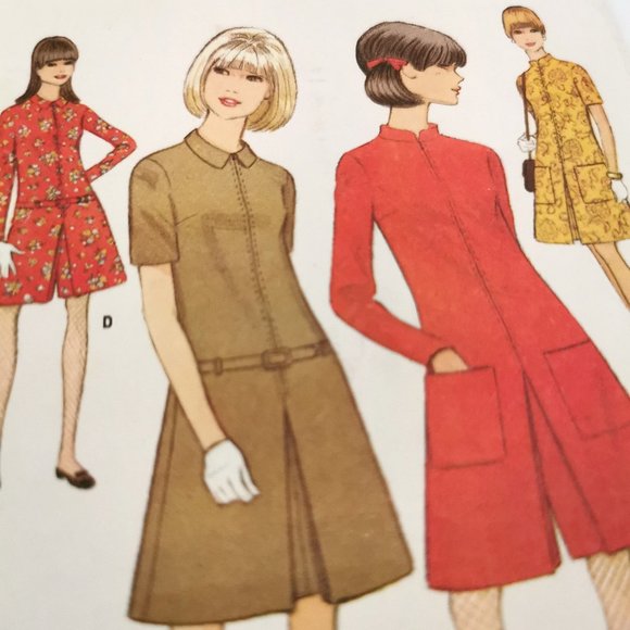 Late 60s Mod Scooter Dress or Pantdress McCalls Sewing Pattern 8958 Bust 31 - Picture 3 of 12